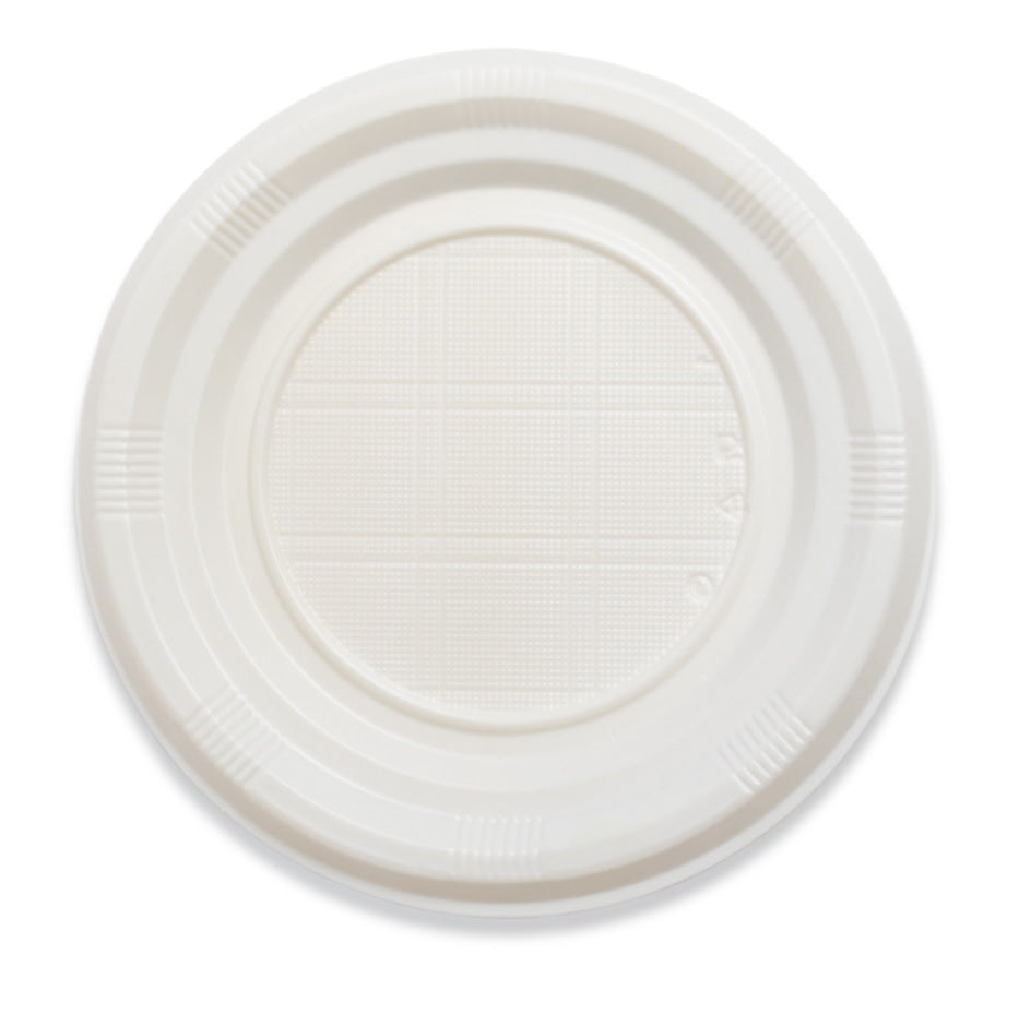 PLATO REUTILIZABLE POSTRE CREMA 17 CM P/100UDS