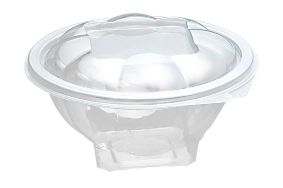 Envase tapa bisagra ensaladera -Pet- 375cc 100uds