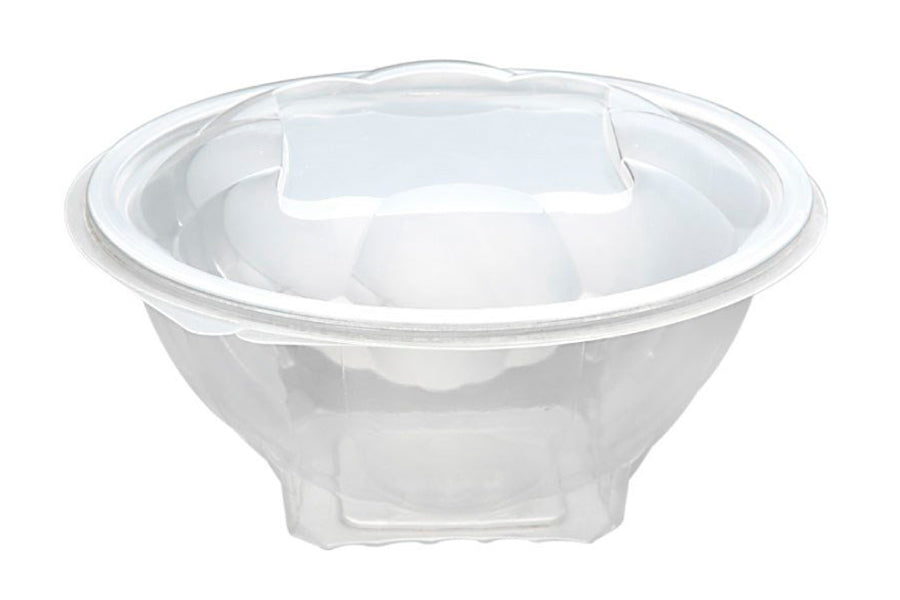 Envase tapa bisagra ensaladera -Pet- 1.000cc 100ud