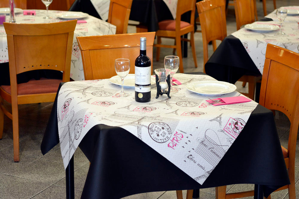 Mantel Papel 100x100cm Blanco Deco. Paris, 400uds (Retractilado y codificado)