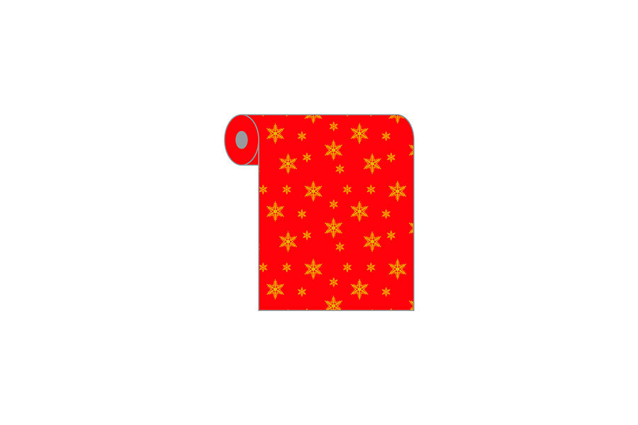 Rollo Novotex 0,40x48m Rojo Deco. Estrellas