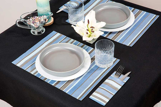 Mantel Air Soft 30x40cm Deco. Linde Azul/Negro, 40