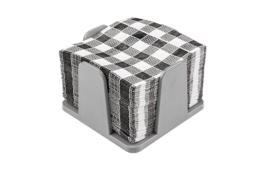 Servilletero 20x20 PS Gris -c/Servilleta- (Vichy N