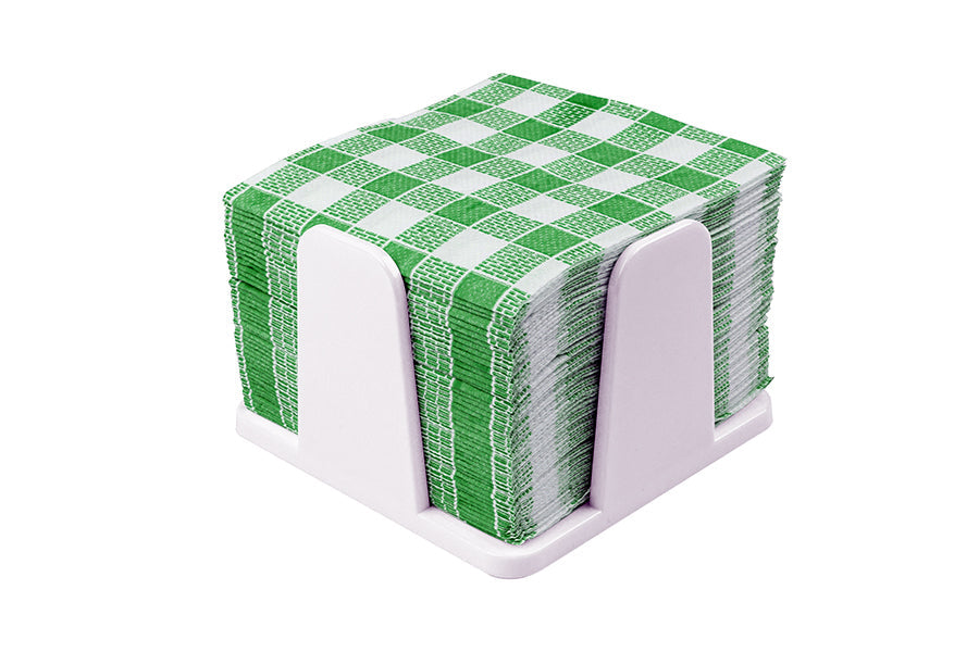 Servilletero 20x20 PS Blanco -c/Servilleta- (Vichy