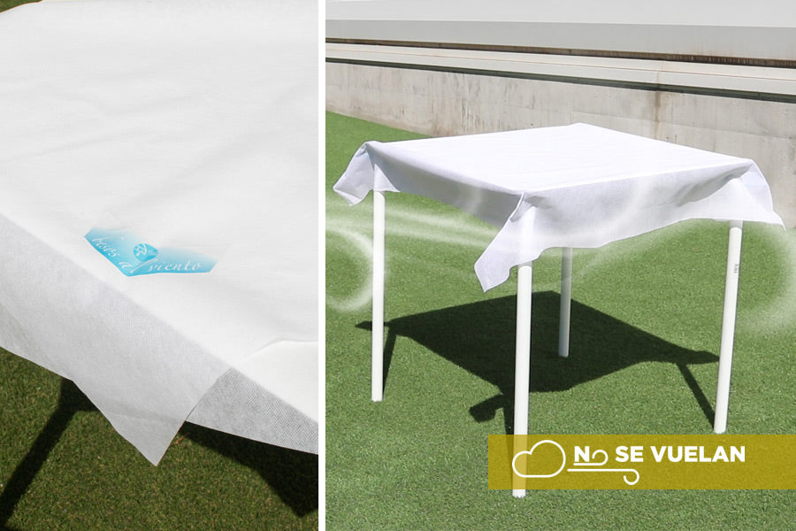 Mantel Cortado Novotex "No se vuela" 100x100cm Color Blanco, 150uds