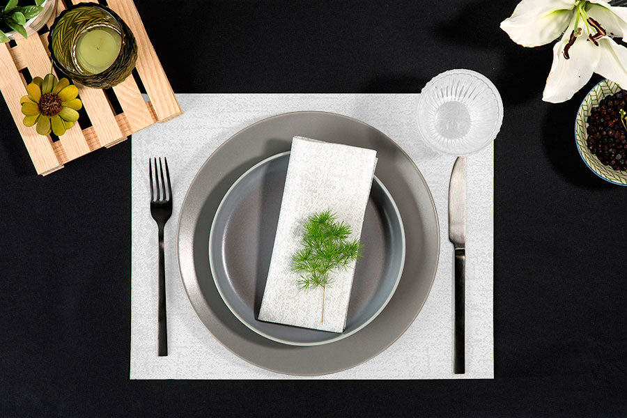 Mantel Air Soft 30x40cm Deco. Strauss Gris, 400uds