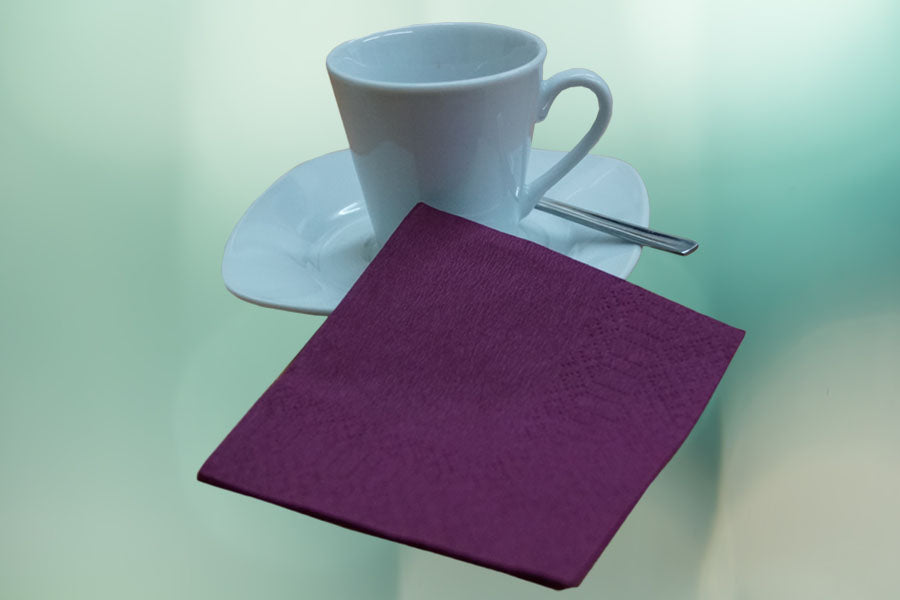 Servilletas 20x20 Cenefa 100ud Burdeos