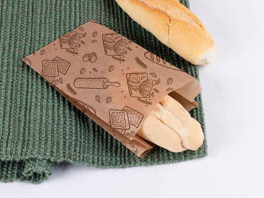 Bolsa Papel 14+7x24cm 35gr Kraft Verjurado Bakery,