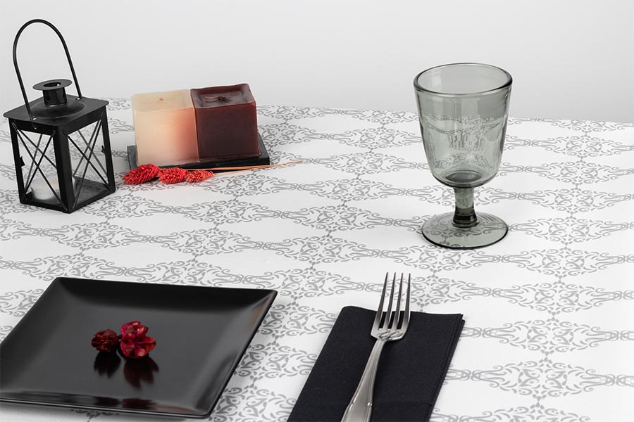 Mantel Air Soft 120x120cm Gris Deco. Escorial, 100uds