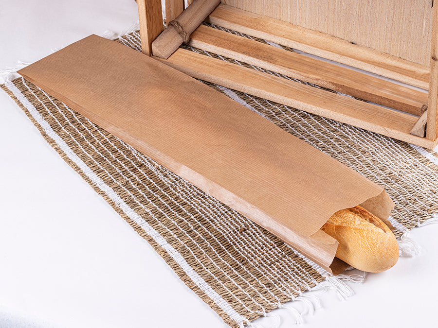 Bolsa Papel 22+7x36cm 40gr Kraft Verjurado, 1.000u