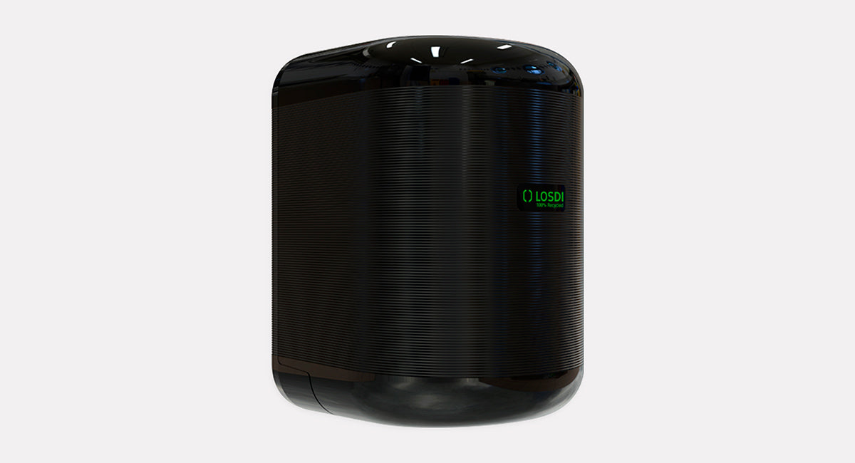 Dispensador Papel Mecha Eco-Luxe Negro Plástico Reciclado Losdi