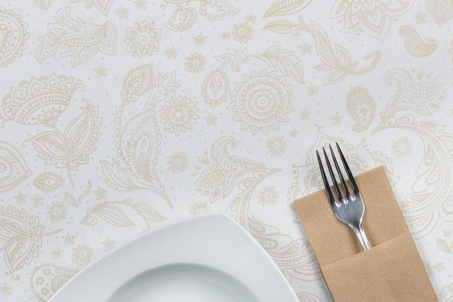 Mantel Novotex 120x120cm Blanco Deco. Yakarta, 150uds