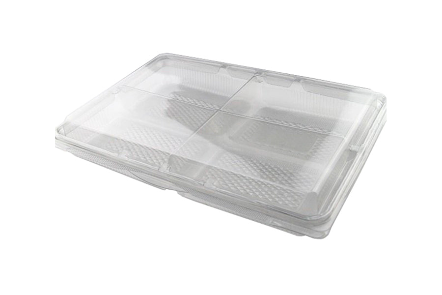 Envase tapa bisagra loncheados -pet- 1250cc, 25uds Dividido en cuatro partes (-15ºC a +55ºC)