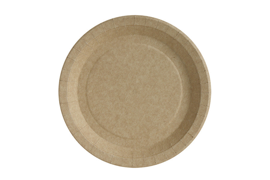 Plato Cartón Kraft Antigrasa 18cm 50 uds. 200gr