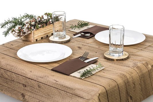 Mantel Eco Nature 100x100 400u. Madera granel