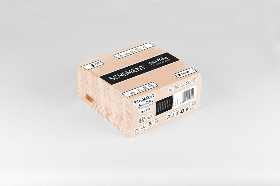 Servilleta Punta Punta 38x38cm Salmón, 40uds 24paq