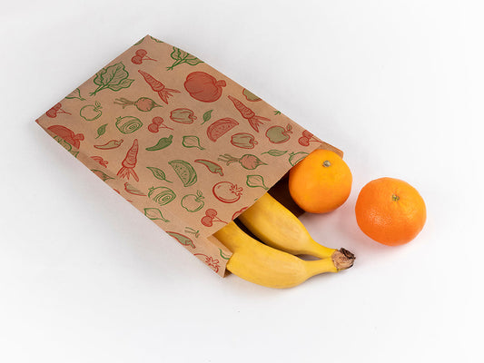 Bolsa Papel 22+12x36cm 35gr Kraft Verjurado Fruter