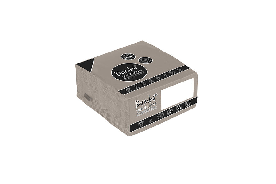 Servilleta Punta Punta 38x38cm Taupe, 50uds 24paq