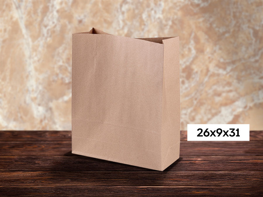 BOLSA PAPEL KRAFT AMERICANA 26x9x31cm 80gr 250u