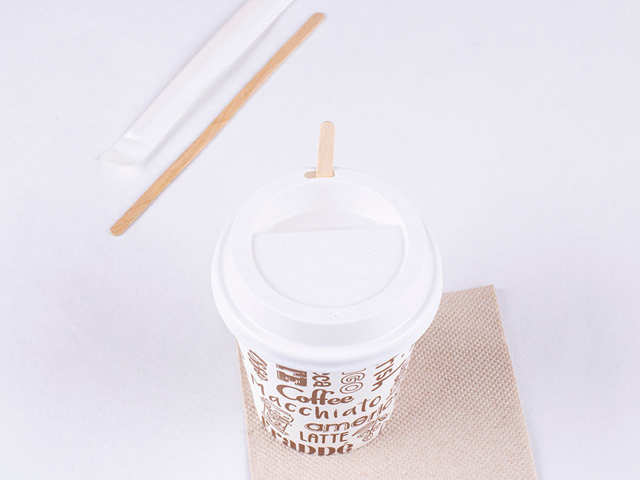 Paletina madera café 14cm Con Funda 1.000 uds