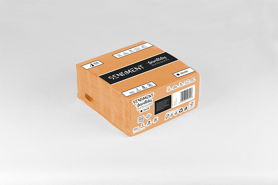 Servilleta Punta Punta 38x38cm Naranja, 40uds 24pa