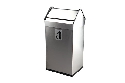 Papelera con cabezal basculante 40 litros Inox