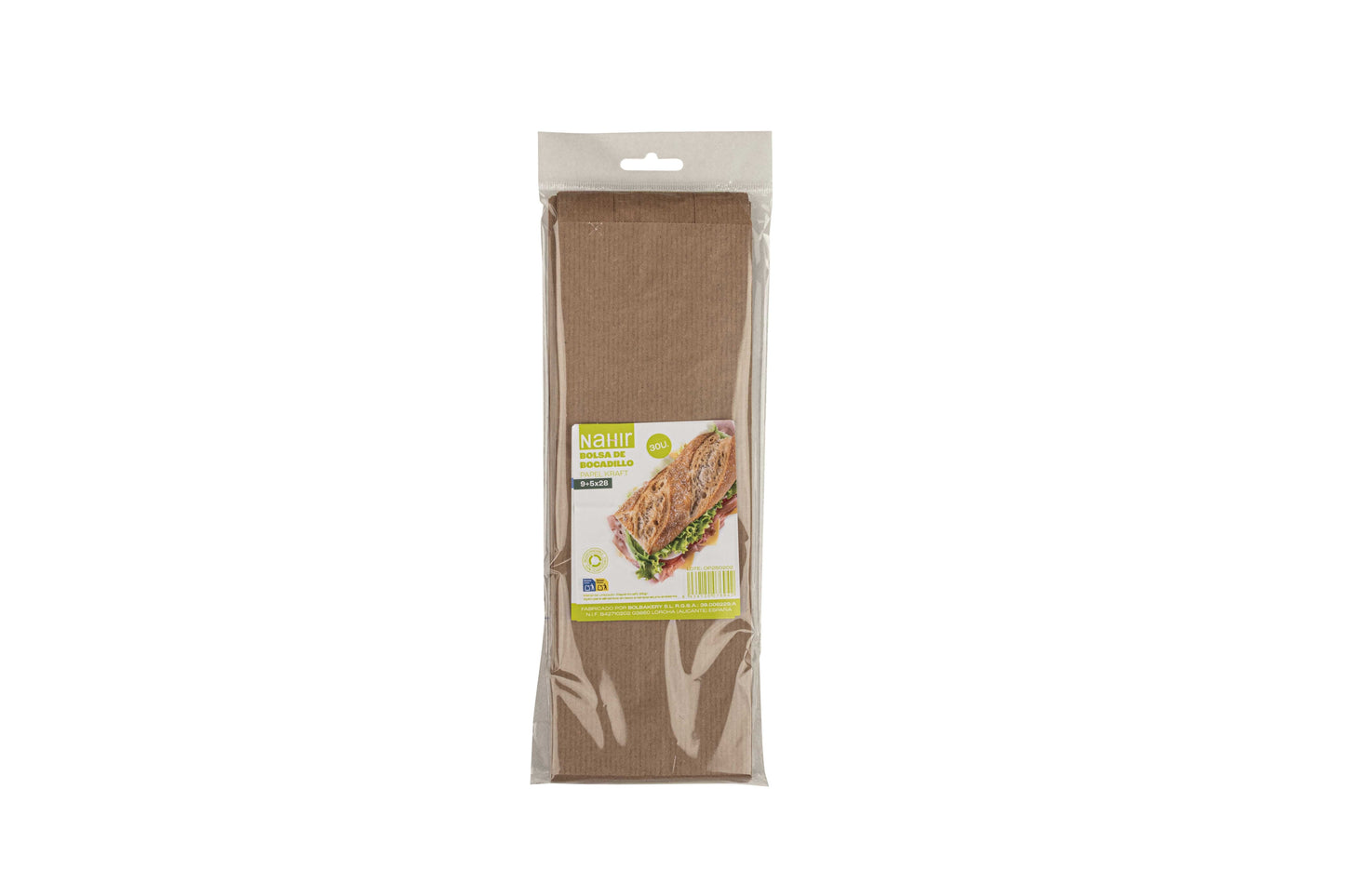 Bolsa Papel 9+5x28cm 35gr Kraft Verjurado Embolsad