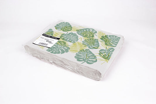 Mantel papel 30x40 Blanco 100gr. Dec Monstera 500u