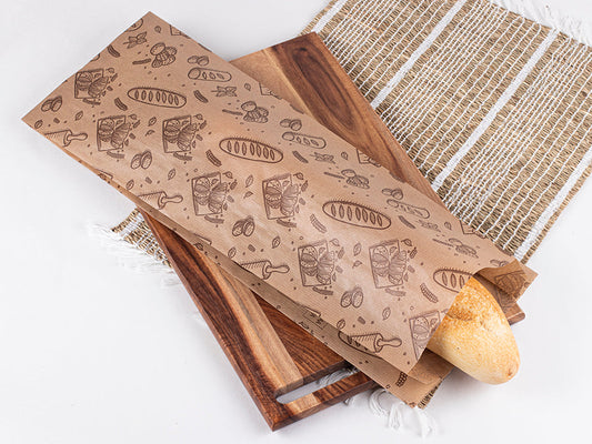 Bolsa Papel 22+12x36cm 40gr Kraft Verjurado Bakery