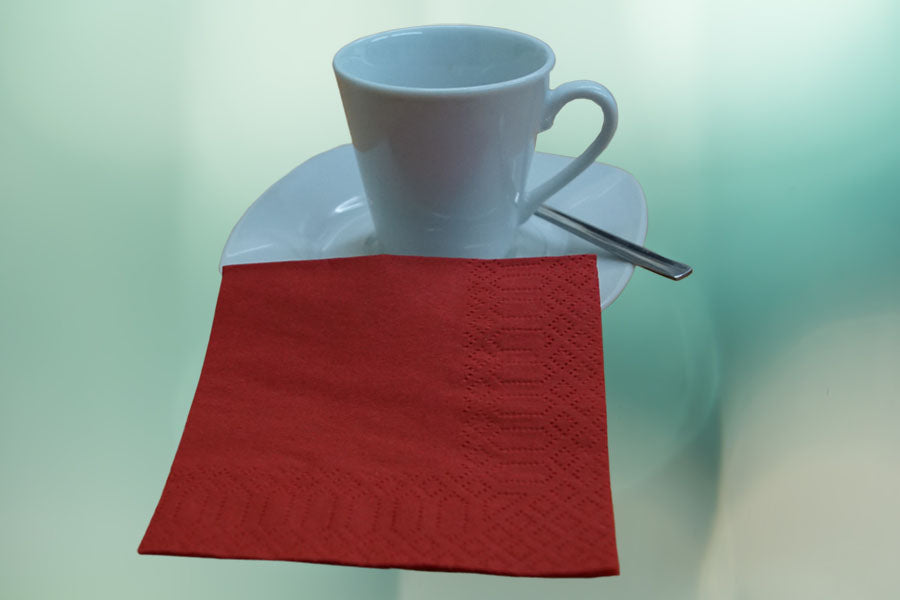 Servilletas 20x20 Cenefa 100ud Rojo