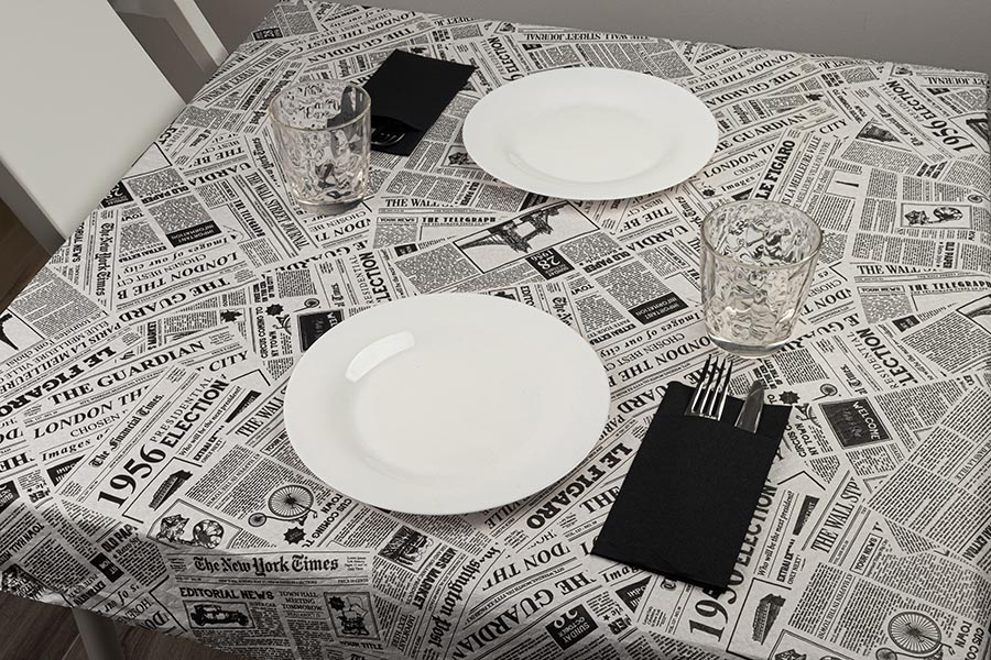 Mantel Papel 100x100cm Pleg. 1/8 Deco. Prensa, 250uds (Retractilado con código EAN)