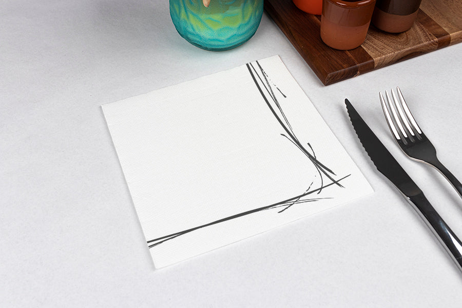 Servilleta Punta Punta 38x38cm Blanco Deco. Orla, 50uds 24paq