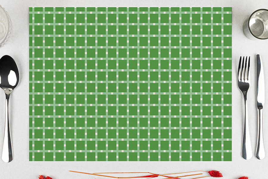 Mantel Papel 28x40,5cm 80gr Deco. Cuadros Verde Impresion Offset, 500uds