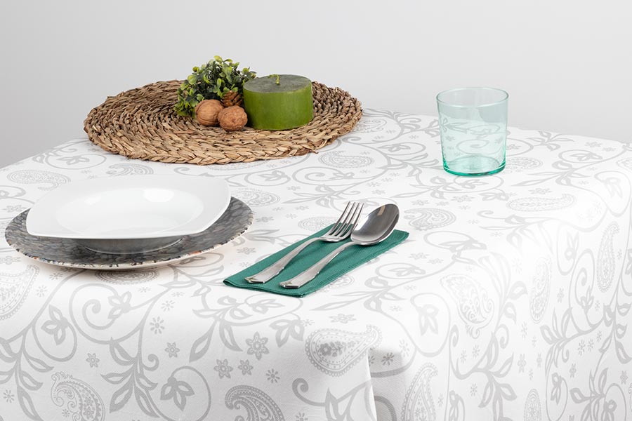 Mantel Air Soft 120x120cm Gris Deco. Cachemir, 100uds