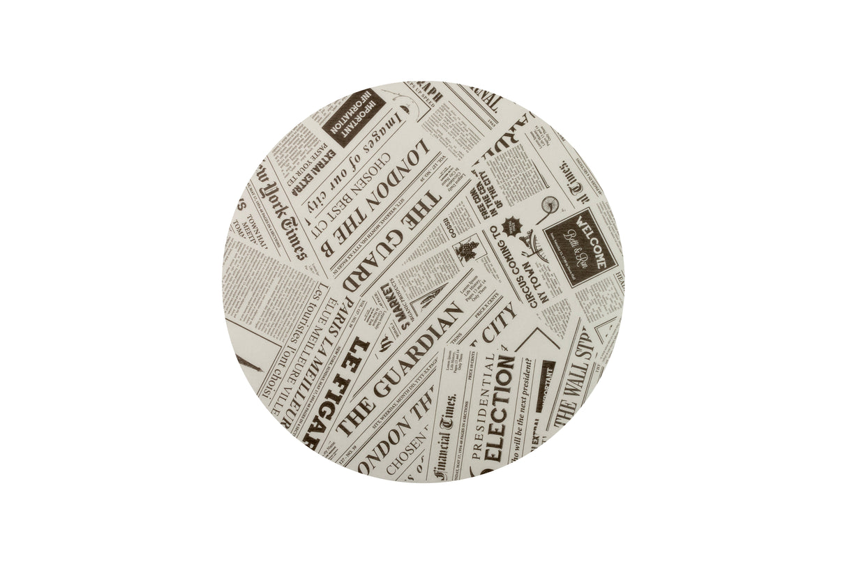 Formato Antigrasa Redondo 20Ø 35gr Deco. Prensa, 3.000uds (Fast Food)