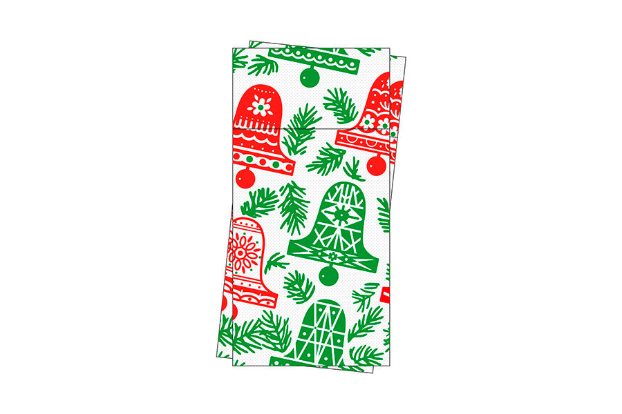 Kanguro Punta Punta 40x40cm Blanco Deco. Campanas (Tinta Roja y Verde), 480uds