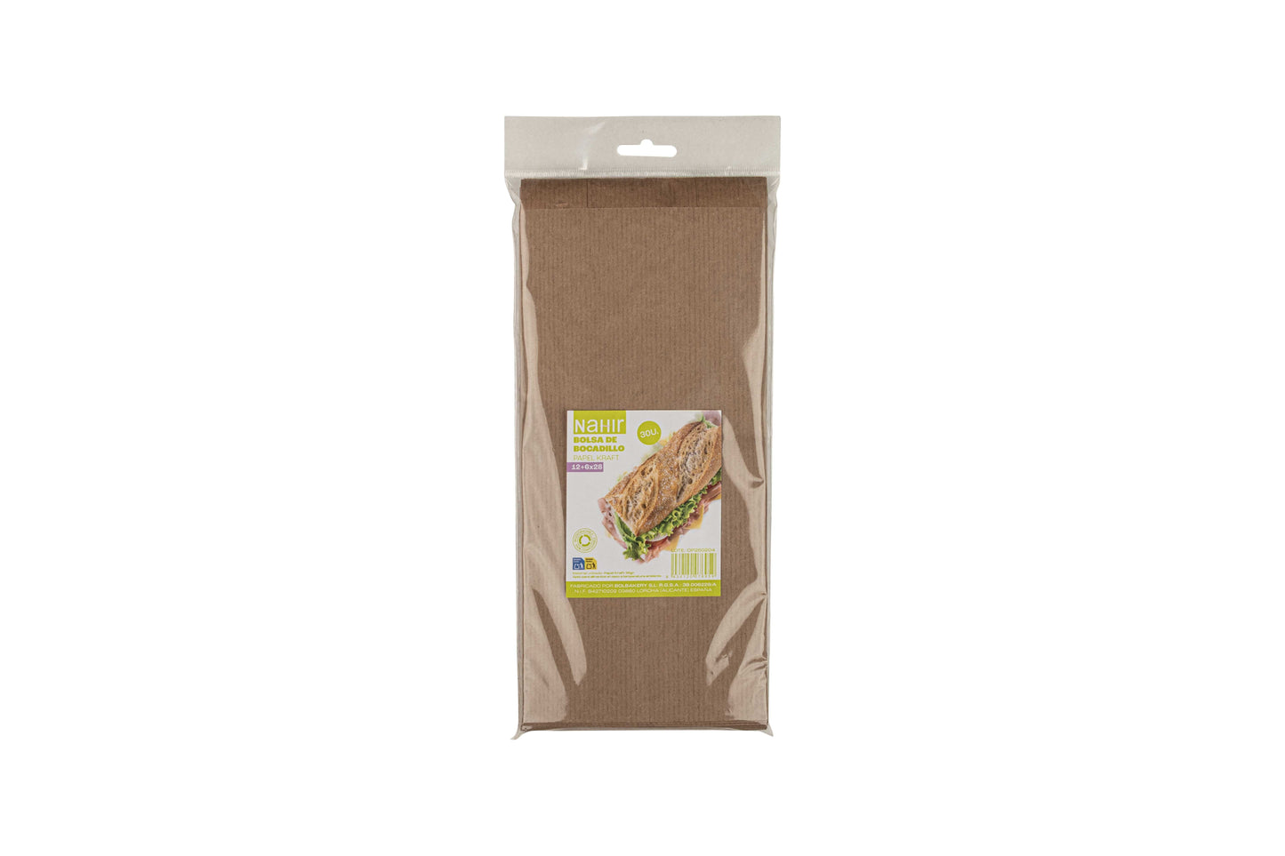 Bolsa Papel 12+6x28cm 35gr Kraft Verjurado Embolsa
