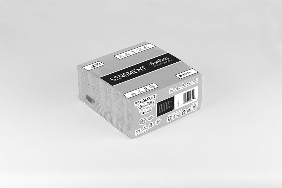 SERVILLETA 38X38 PUNTA GRIS 40UD. 24PQ