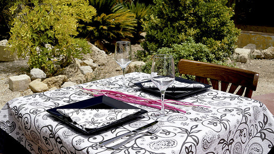 Mantel Papel Blanco 100x100 Deco. Cachemir