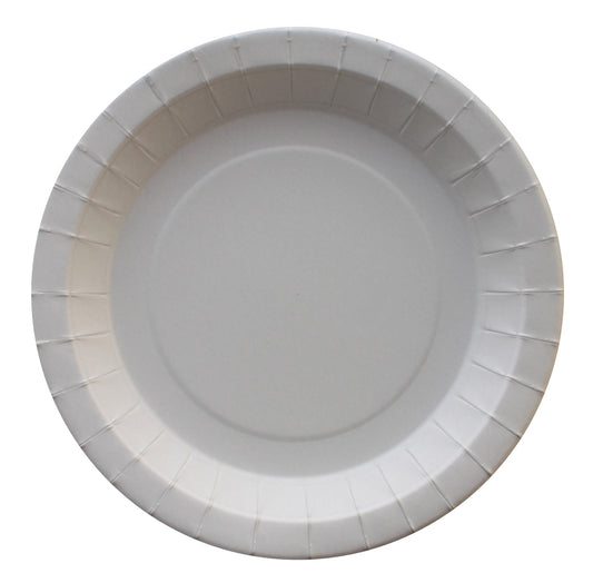 Plato Cartón Antigrasa 18cm 195gr Blanco, 50uds