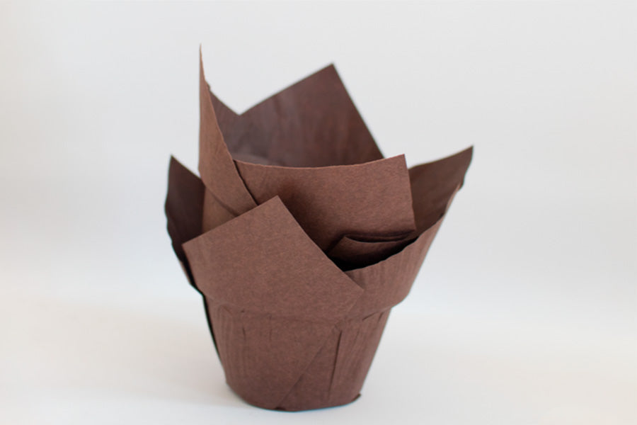 Cápsula Tulipa Papel Marrón 15x15cm, 150uds