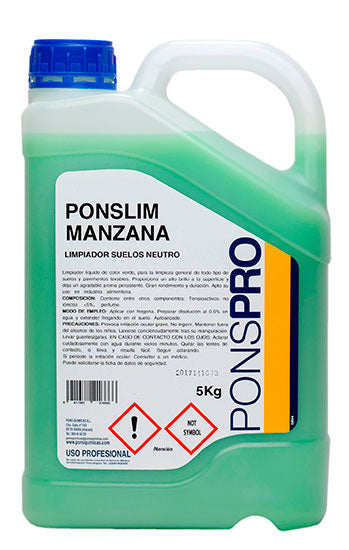 FREGASUELOS LIMPIADOR "PONSLIM MANZANA" 5Kg