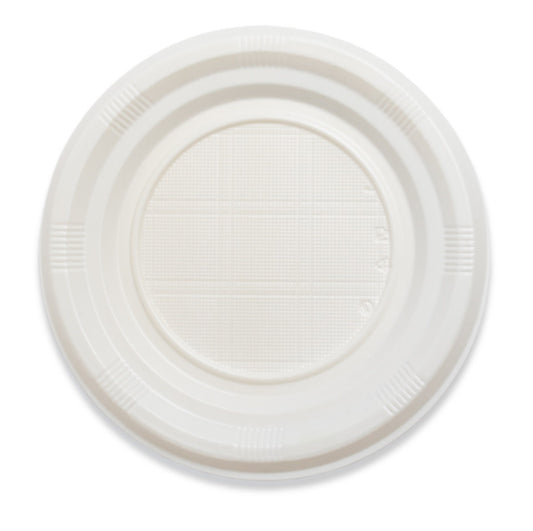 PLATO REUTILIZABLE POSTRE CREMA 17 CM P/50UDS