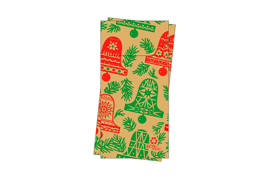 Kangucel Punta Punta 40x40cm Eco Nature Deco. Campanas, 480uds (Tinta Roja y Verde)