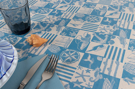 Mantel Papel Blanco 100x100  Deco. nautico 100 uni
