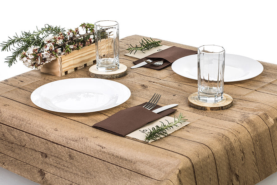 Mantel Doblado 100x100cm Eco Nature Madera, 250uds