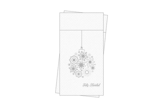 Kanguro 40x40 PP 30uds. Blanco Deco. Bola Navidad