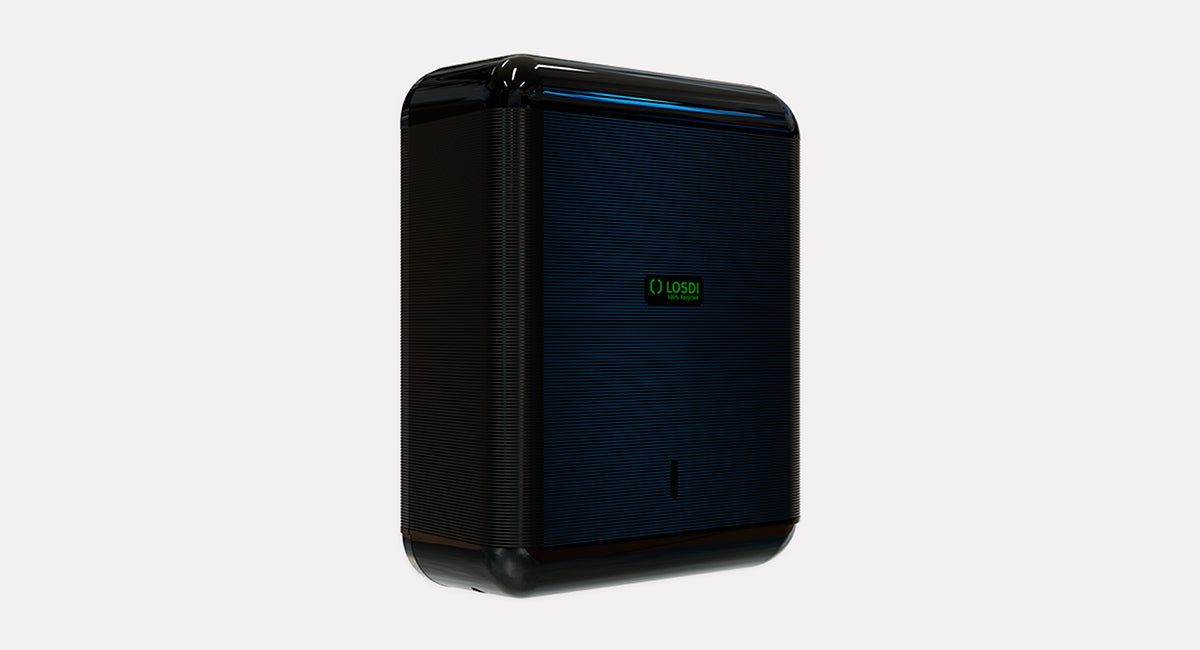 Dispensador Portatoallas Eco-Luxe Negro Plástico Reciclado Losdi
