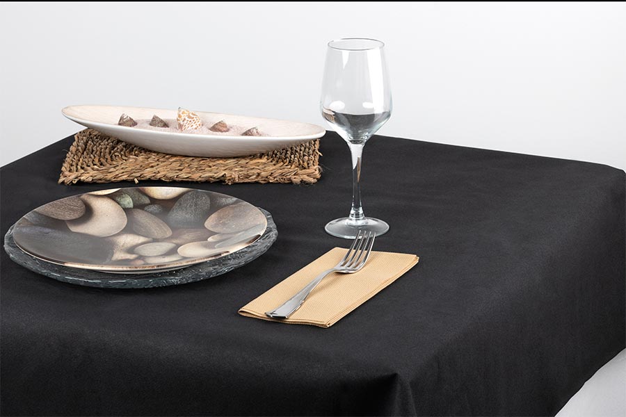 Mantel Air Soft 120x120cm Negro, 100uds