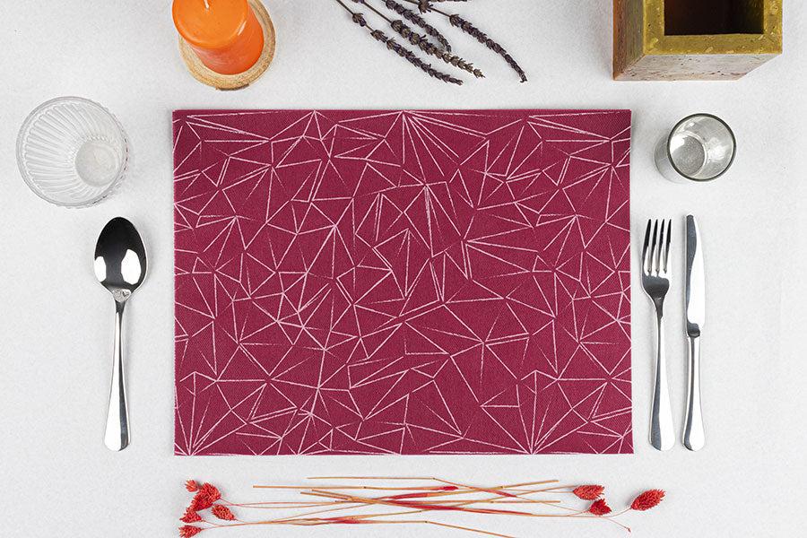 Mantel Cortado Startex 30x40cm Burdeos Deco. Funky